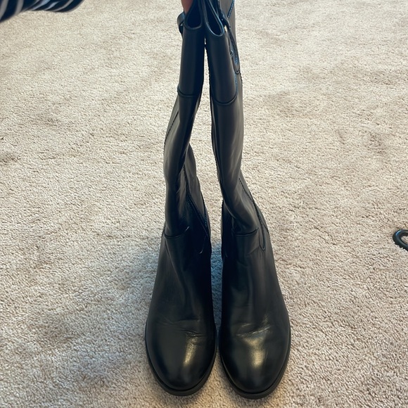 Wide calf black leather boots - Picture 2 of 6